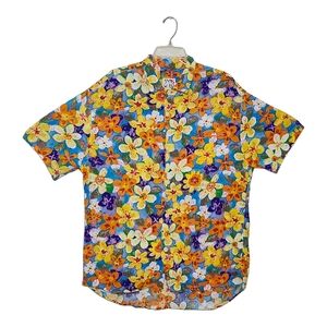 Jams World Mens Tropical Floral Rayon Hawaiian Shirt